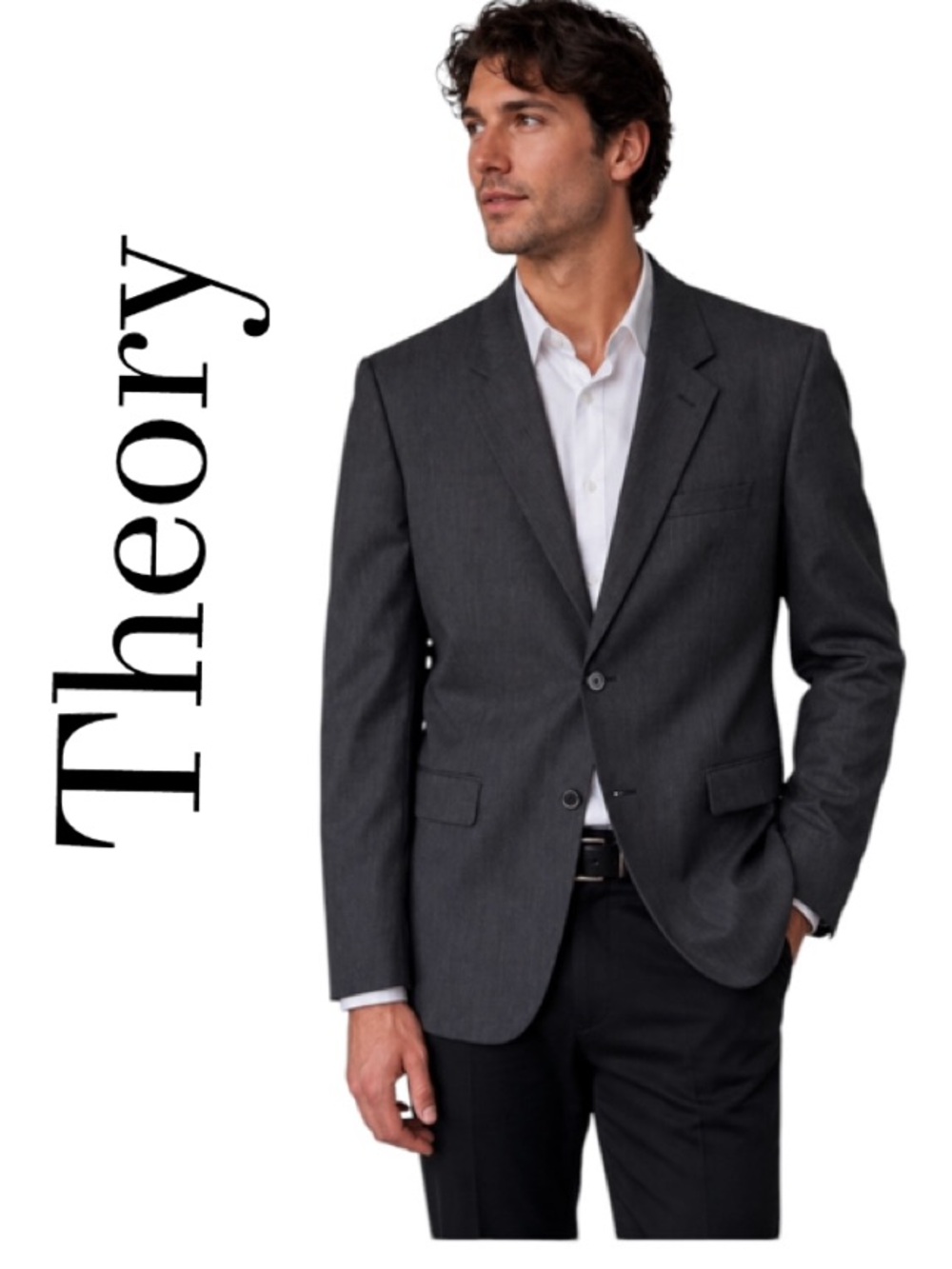 Theory Levanto XYLO 42R Charcoal Gray 100% Wool Blazer Sport Coat NWOT - Picture 1 of 13